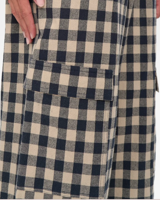 Pantalon à Carreaux marine Nuchikka Dark Sapphire – Nümph