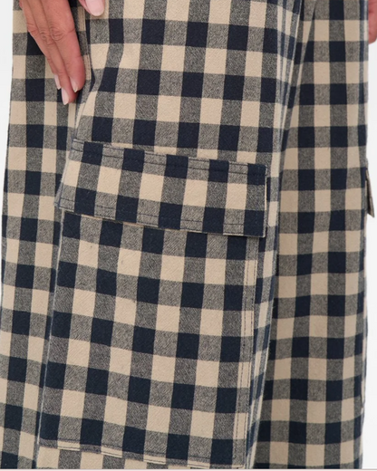 Pantalon à Carreaux marine Nuchikka Dark Sapphire – Nümph