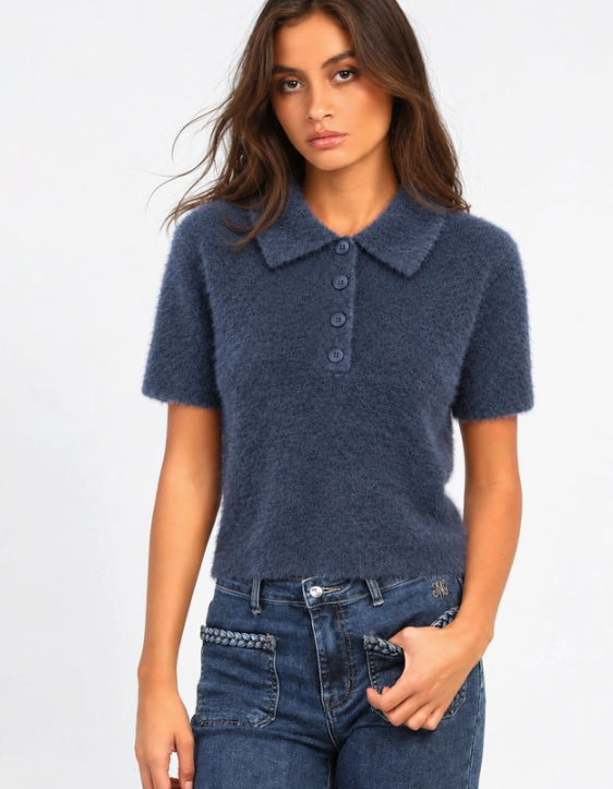 Pull col Polo à manches courtes Nancy – An'ge