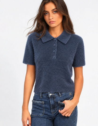 Pull col Polo à manches courtes Nancy – An'ge