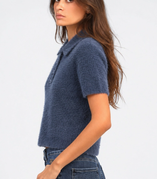 Pull col Polo à manches courtes Nancy – An'ge