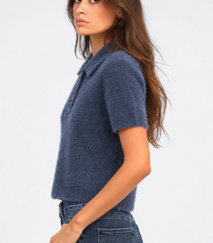 Pull col Polo à manches courtes Nancy – An'ge