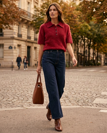 Pull col Polo à manches courtes Nancy – An'ge