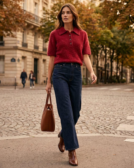 Pull col Polo à manches courtes Nancy – An'ge