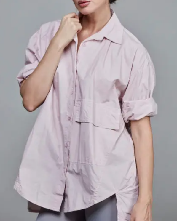 Chemise Courte en Coton avec Poche décalée TU – Rose – SixtyDays