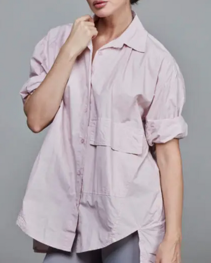 Chemise Courte en Coton avec Poche décalée TU – Rose – SixtyDays