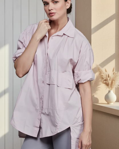 Chemise courte en coton avec poche décalée TU – SixtyDays