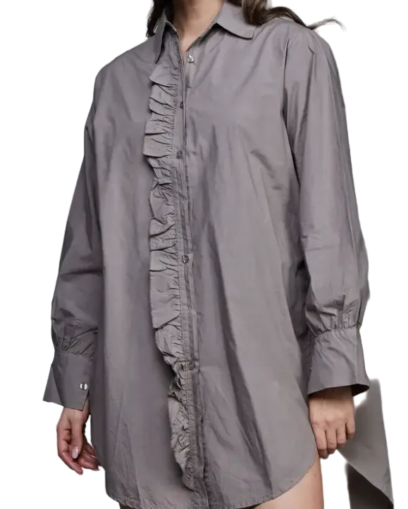 Chemise_Girlfriend_Sixty_Days_volants_en_coton_-_TU_argile
