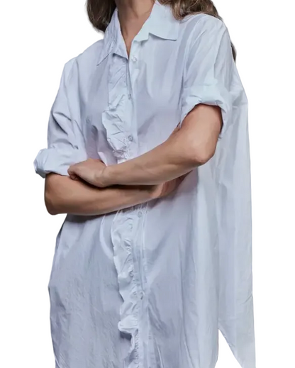 Chemise Girlfriend Sixty Days à volants en coton - TU blanc