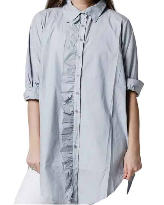Chemise_Girlfriend_Sixty_Days_volants_en_coton_-_TU_gris perle