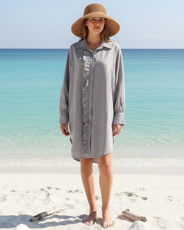 Chemise Girlfriend Sixty Days à volants en coton - TU plage