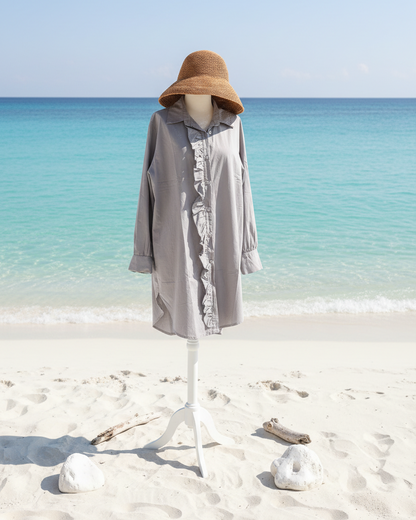 Chemise Girlfriend Sixty Days à volants en coton - TU plage 2
