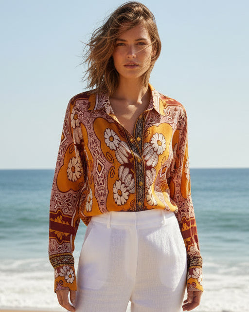 Chemise Sarilana Vitali Orange – An'ge porté