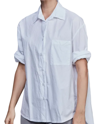 Chemise boyfriend en coton - TU blanc