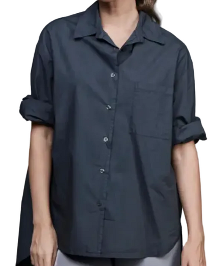Chemise boyfriend en coton - TU presque noir
