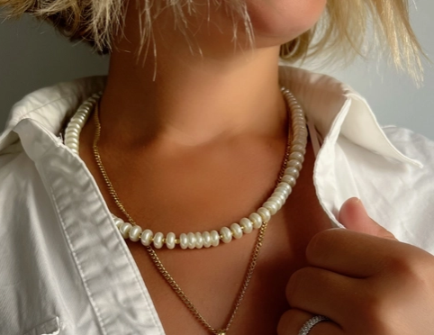 Collier de perles imitation d'eau douce