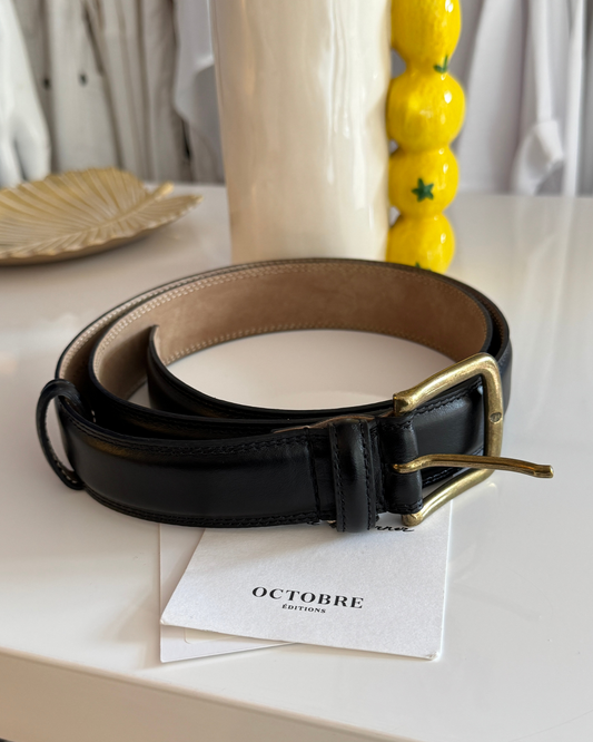 Ceinture cuir noir Octobre Edition Sézane