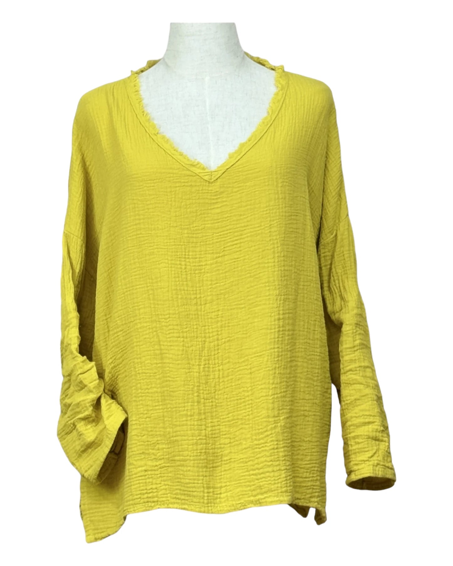 Blouse oversize gaze de coton TU jaune