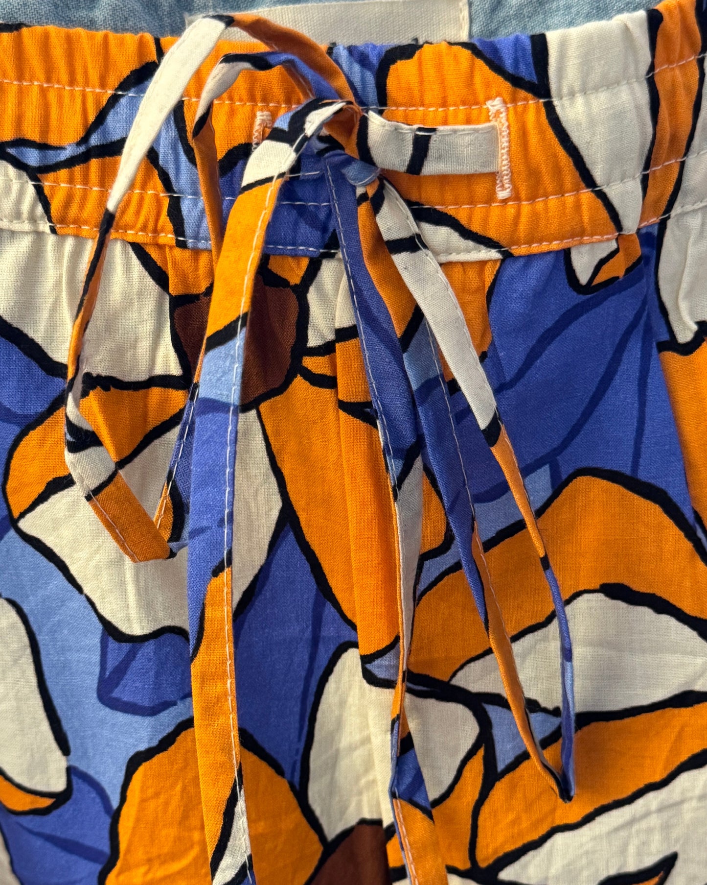 Jupe Midi Fleurie Orange & Bleu - Compania fantastica