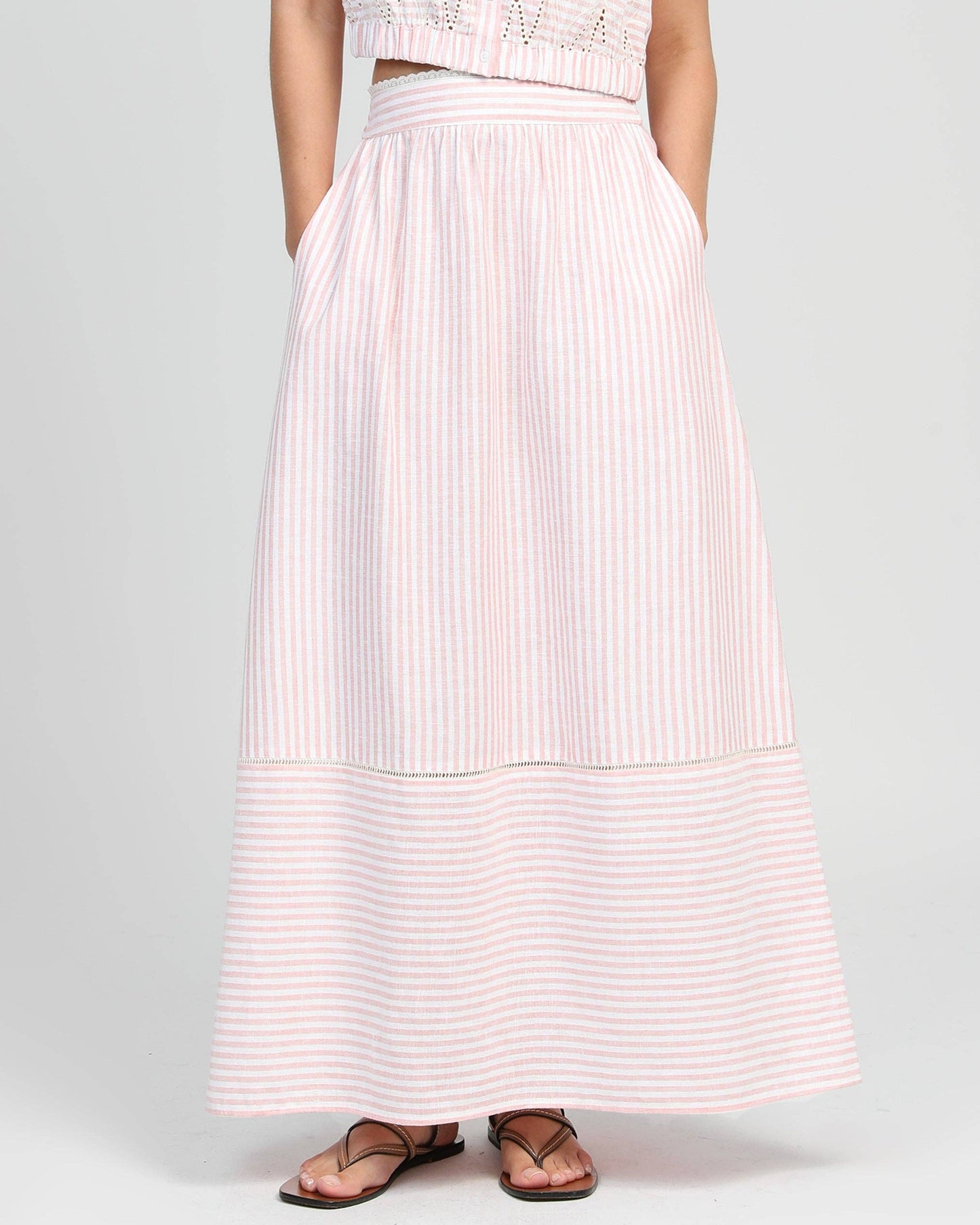 Jupe Midi Ralyta Corail – An'ge  pieds