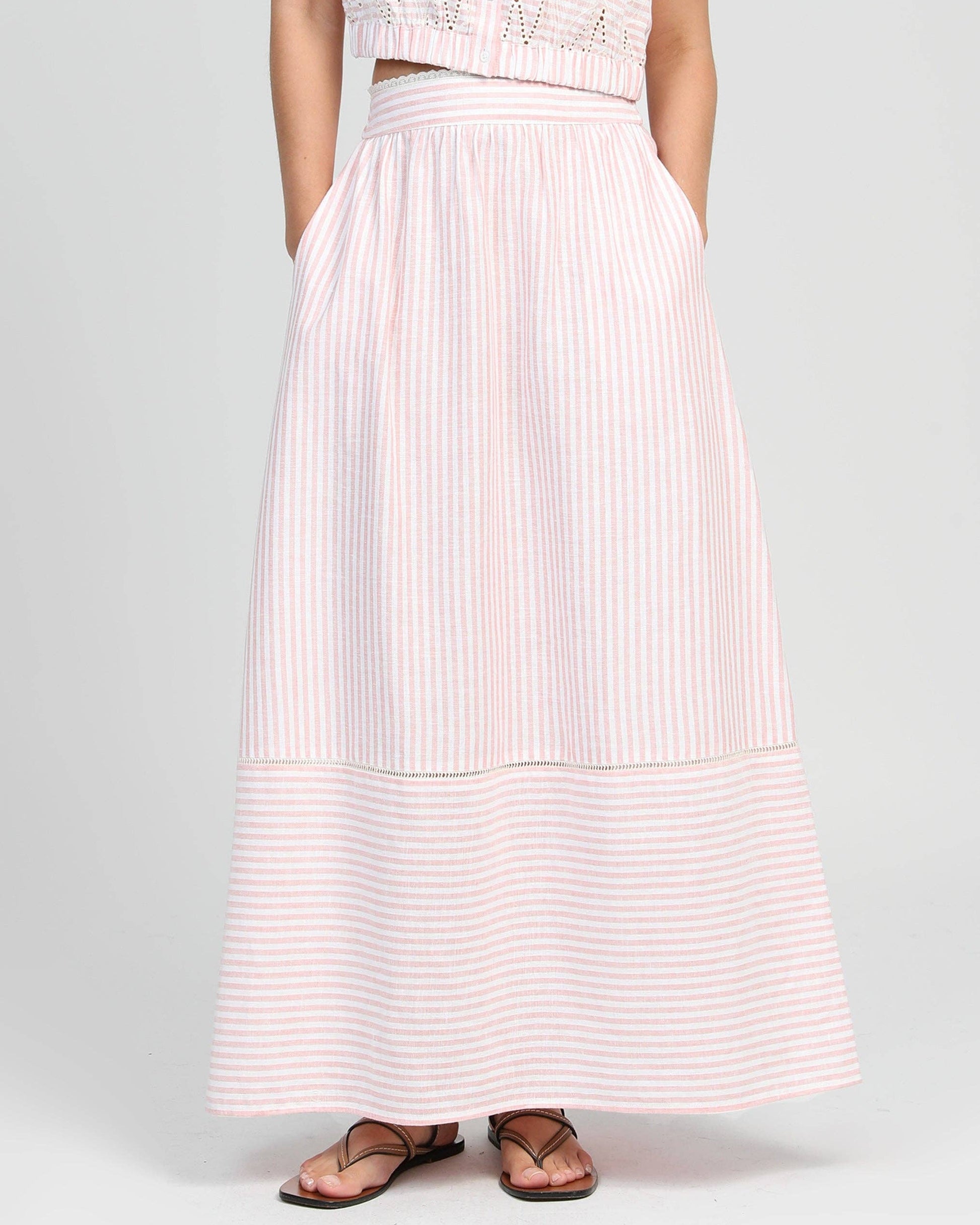 Jupe Midi Ralyta Corail – An'ge  pieds