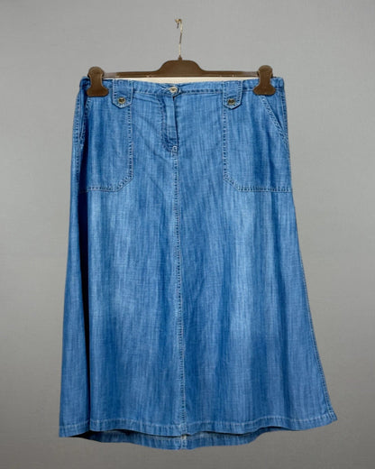 Jupe longue Five Jeans Bleu Jean délavé