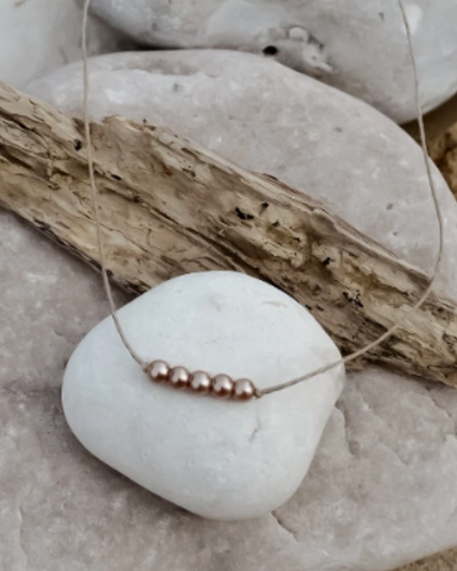 Collier LINEA en lin et perles made in France