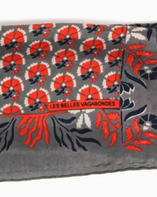 Foulard Les Belles Vagabondes carré mini en soie 50x50cm