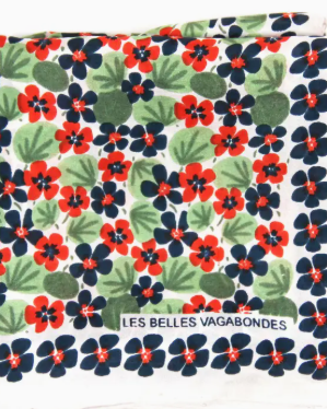 Foulard Les Belles Vagabondes carré mini en soie 50x50cm