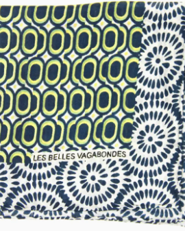 Foulard Les Belles Vagabondes carré mini en soie 50x50cm