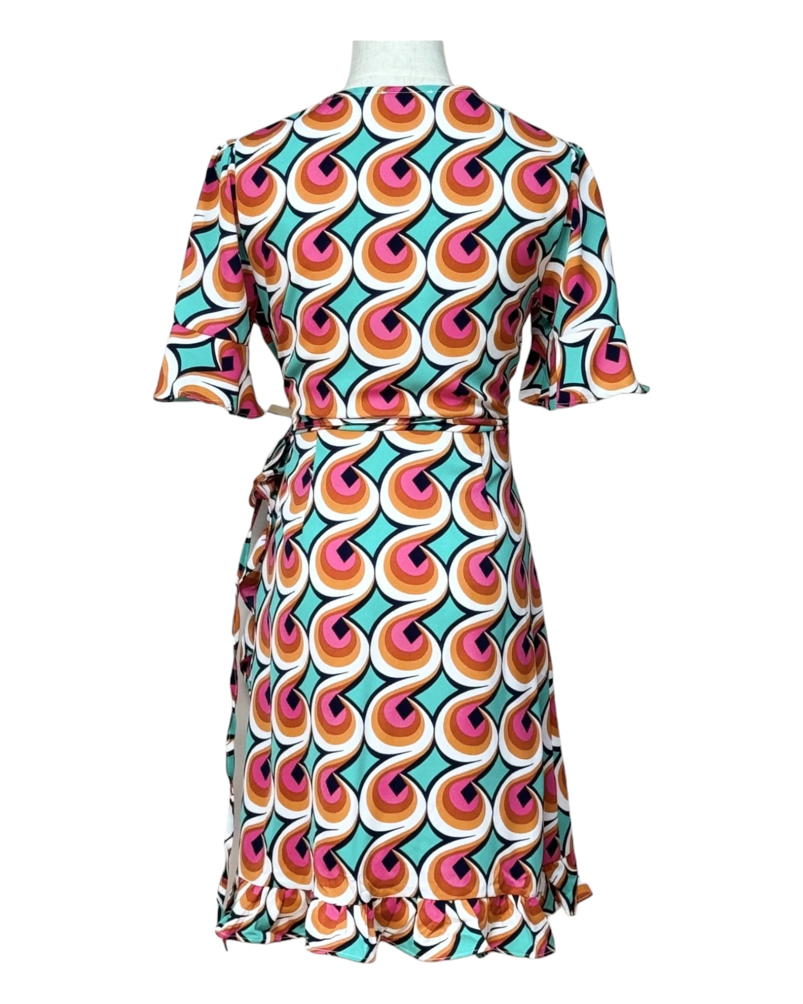 Robe portefeuille 70's multicolore dos Cocoloca1965