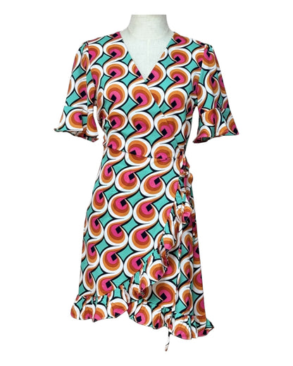 Robe portefeuille 70's multicolore face