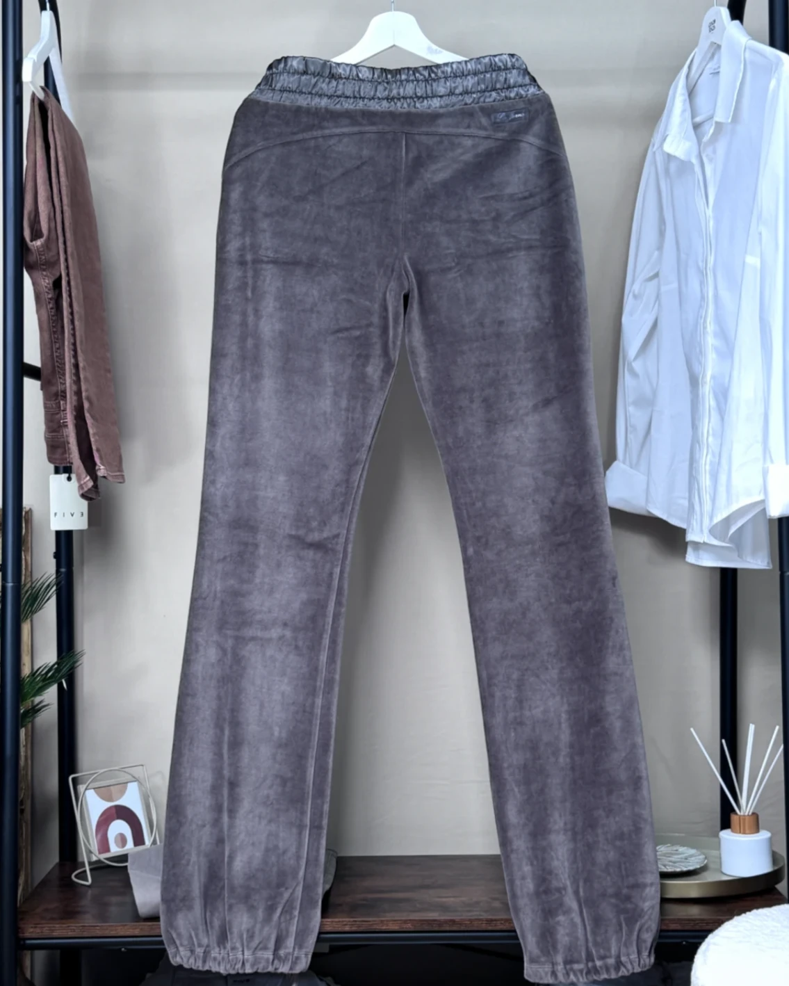 Pantalon jogging Liu Jo velours taupe