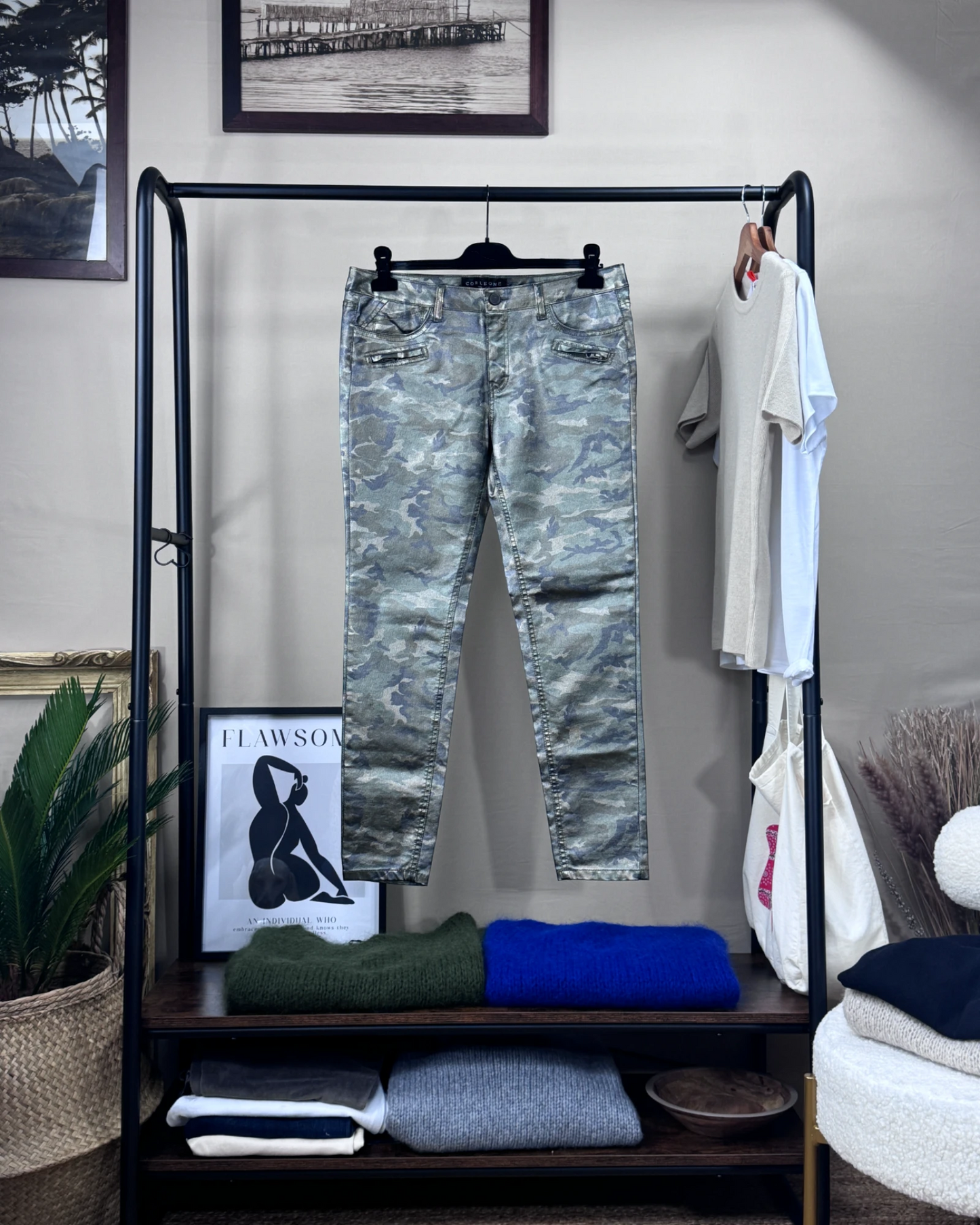 Pantalon Corleone slim camouflage kaki