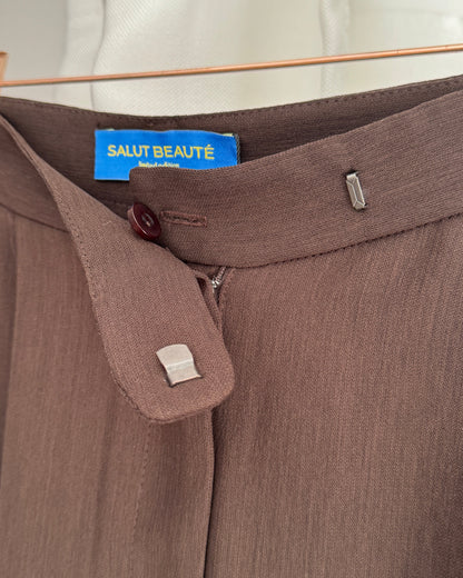 Pantalon chocolat - the city uniform - Salut Beauté boutons