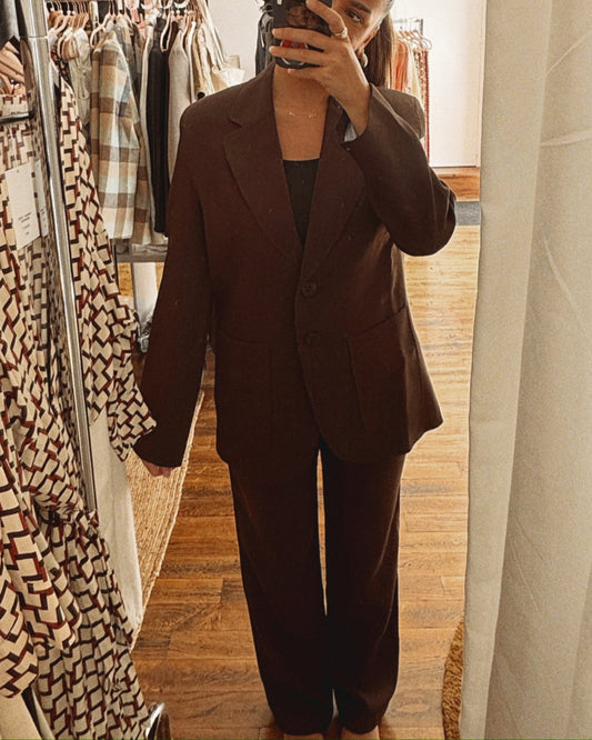 Pantalon chocolat - the city uniform - Salut Beauté set face bis