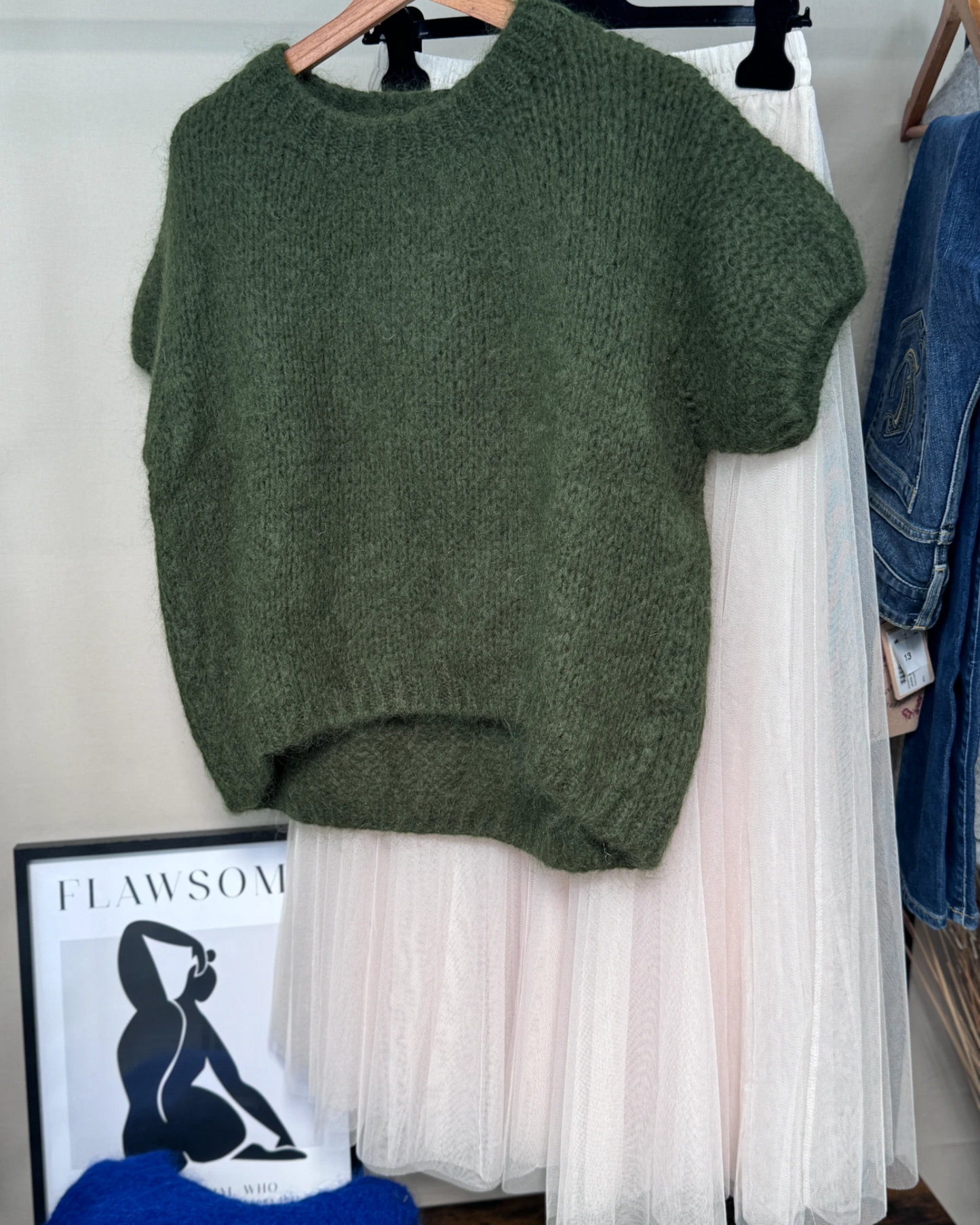 Jupe longue en tulle rose poudré