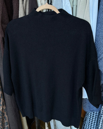 Pull maille Cachemire manches  3/4 - taille unique noir