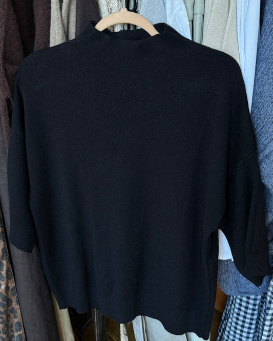 Pull maille Cachemire manches  3/4 - taille unique noir