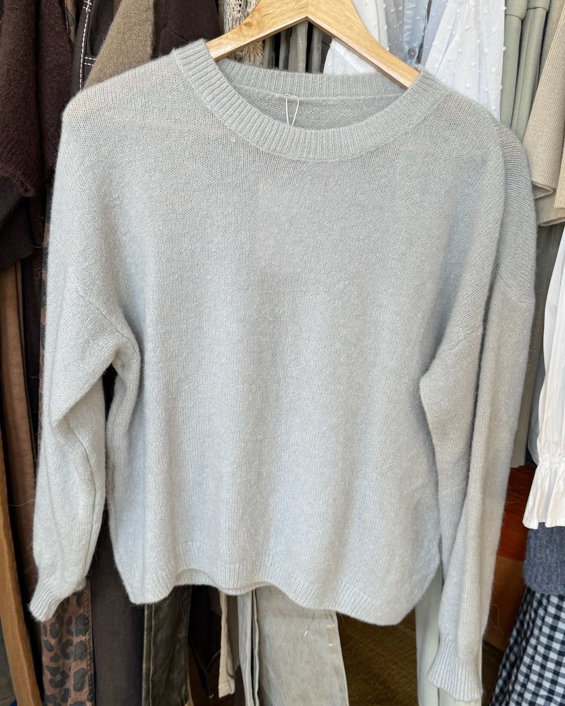 Pull manches longues Alpaga Gris clair - Taille unique