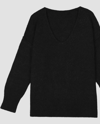 Pull &nbsp;Livya manches longue col V oversize TU noir