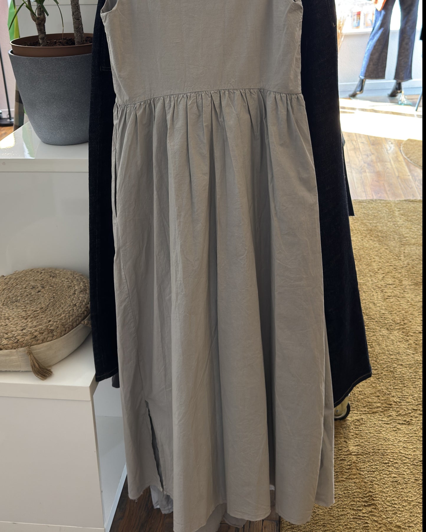 Robe HANNOH WESSEL Rosy 100% coton gris perle T36 dos