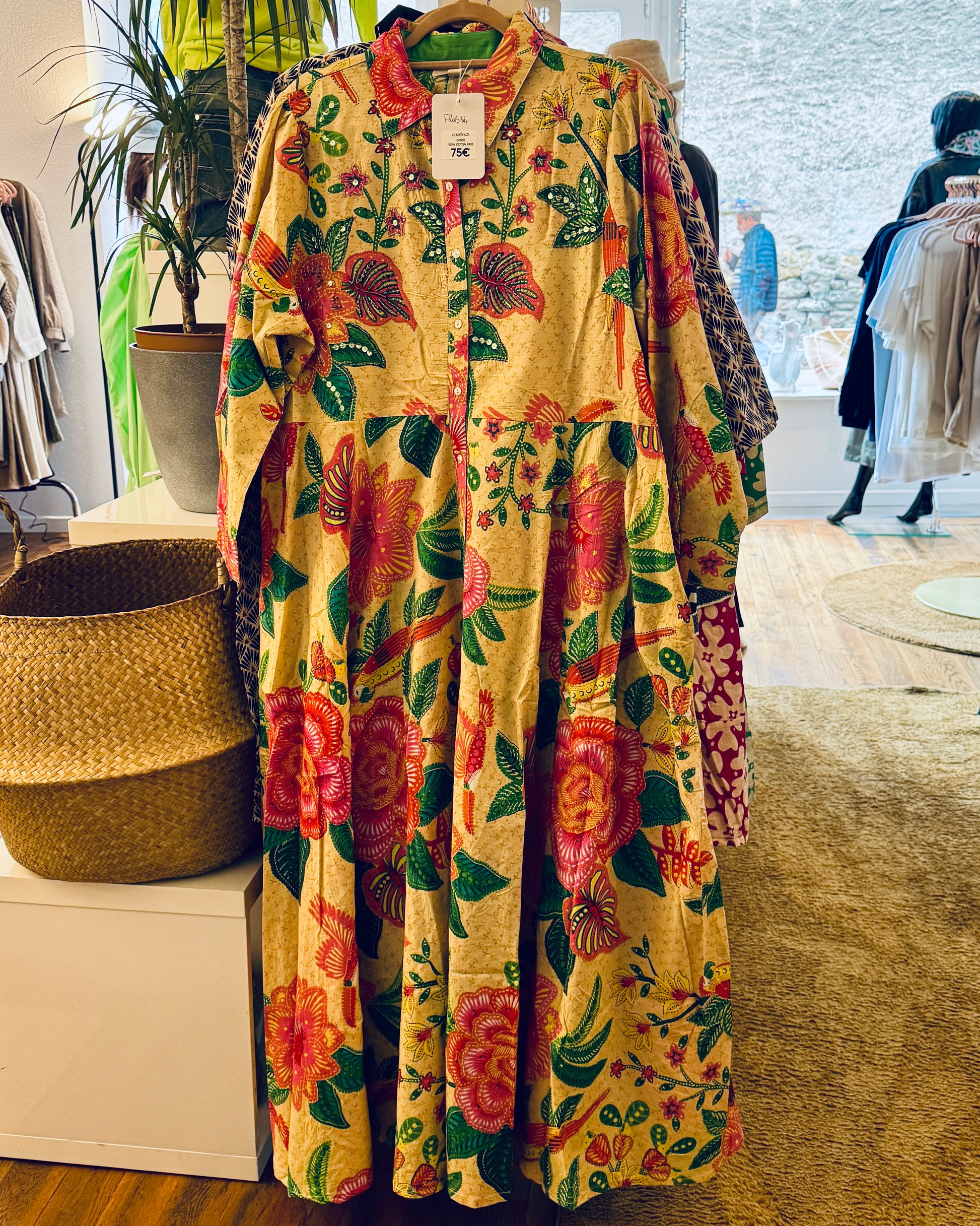 Robe_chemise_boh_me_brod_e_manches_longues_multicolore Boutique