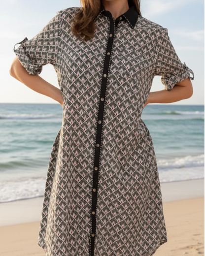 Robe chemise mi-longue - Orice face