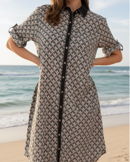 Robe chemise mi-longue - Orice face