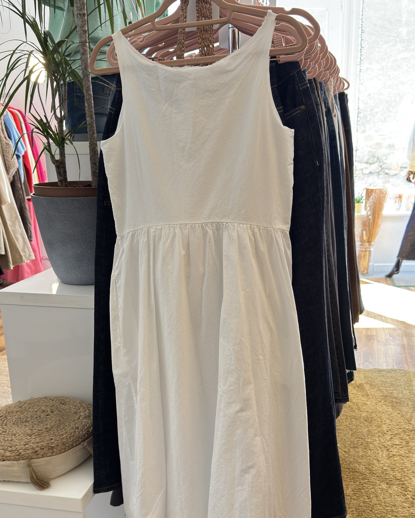 Robe longue HANNOH WESSEL Rosy 100% coton  blanc dos