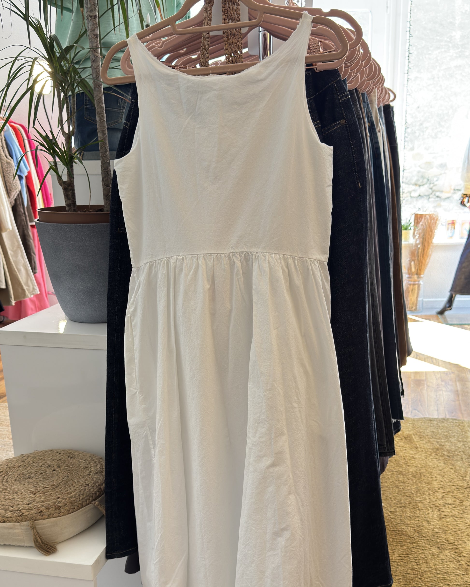 Robe longue HANNOH WESSEL Rosy 100% coton  blanc dos