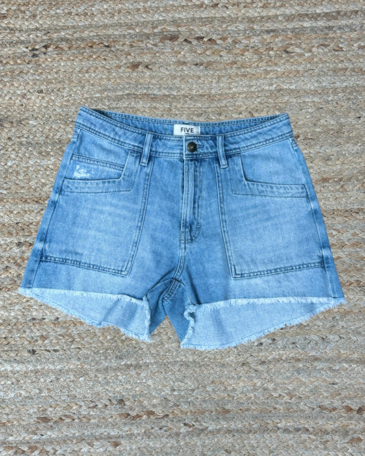 Short Five Jeans Samuel bleu jean délavé