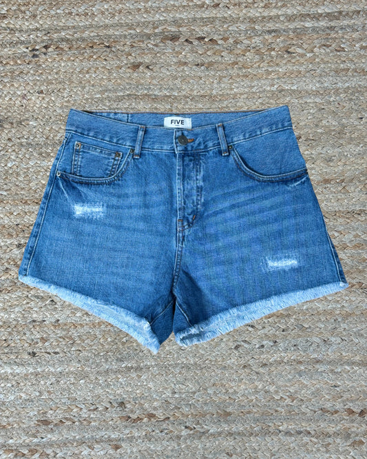 Short Five Jeans Stan bleu denim