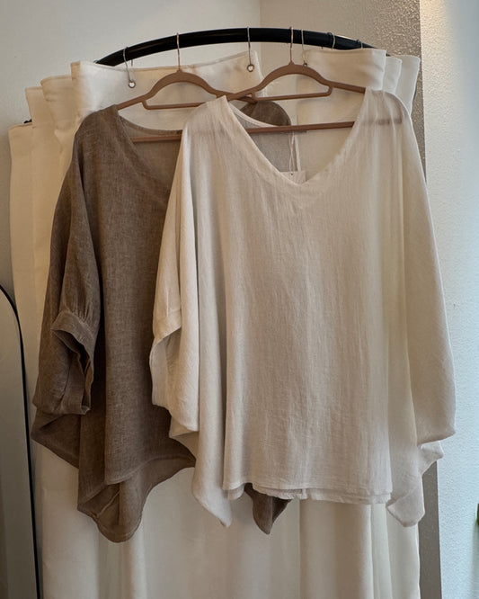 Tunique en lin et coton oversize duo